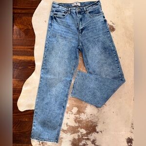 Flying Angel Blue Denim Jeans with Small Rhinestone Embilshments